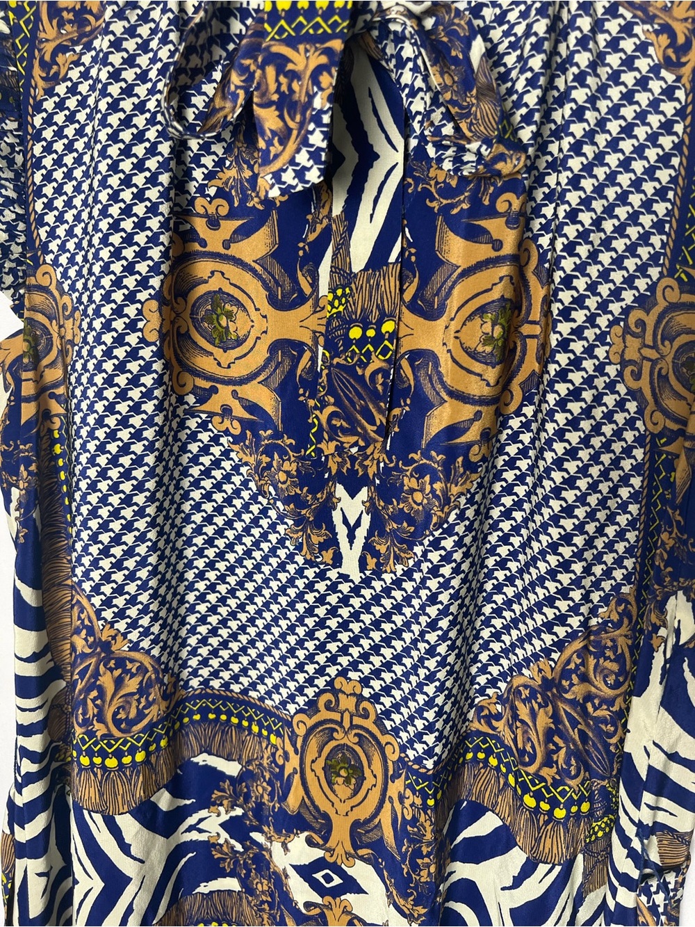 Tyler Böe Women’s 100% Silk Sleeveless Maxi Dress Multi Print Blue W/ Sash XS - Picture 4 of 9